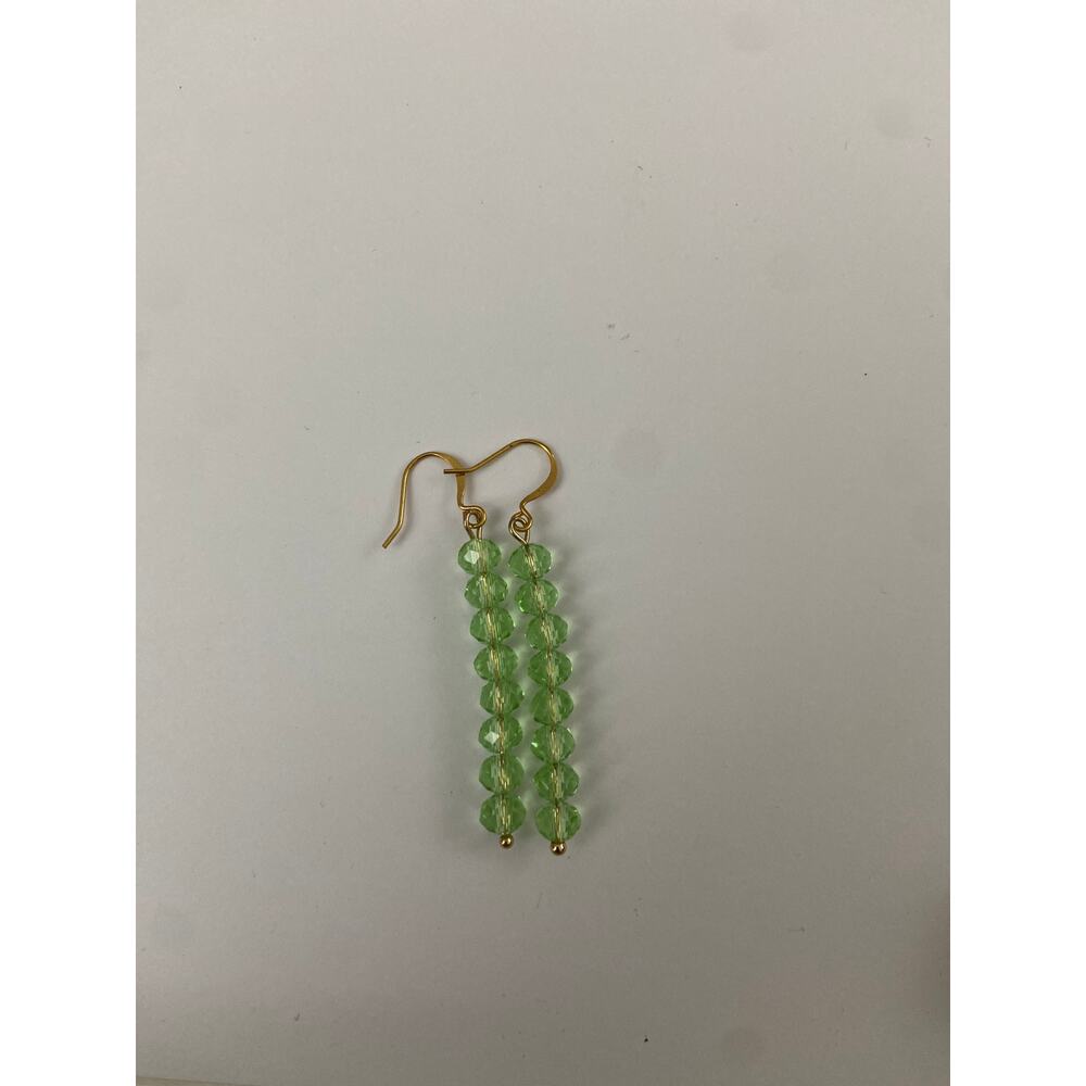 Light green glass bead earrings